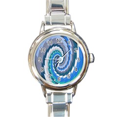 Psycho Hole Chevron Wave Seamless Round Italian Charm Watch by Mariart