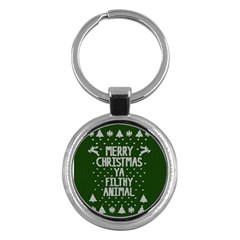 Ugly Christmas Sweater Key Chains (round)  by Valentinaart