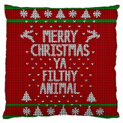 Ugly Christmas Sweater Large Cushion Case (one Side) by Valentinaart