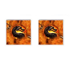 Dragon And Fire Cufflinks (square) by Celenk