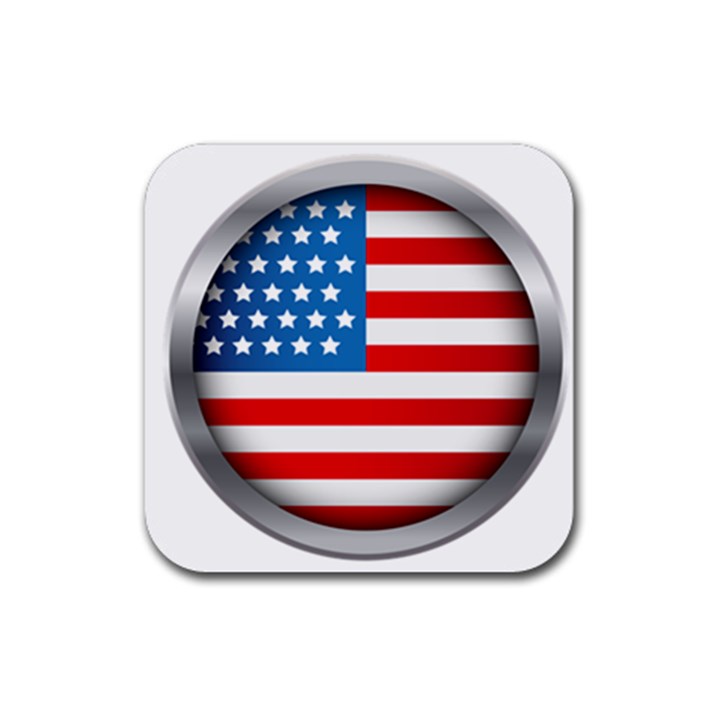 United Of America Usa Flag Rubber Coaster (Square) 