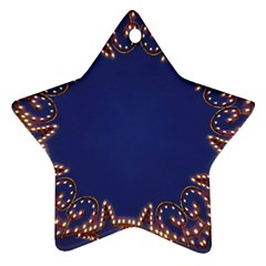 Blue Gold Look Stars Christmas Wreath Ornament (star) by yoursparklingshop