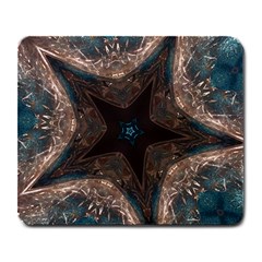 Kaleidoscopic Design Elegant Star Brown Turquoise Large Mousepads by yoursparklingshop