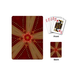 Red Star Ribbon Elegant Kaleidoscopic Design Playing Cards (mini)  by yoursparklingshop