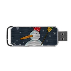 Snowman Portable Usb Flash (one Side) by Valentinaart