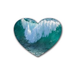 Awesome Wave Ocean Photography Heart Coaster (4 Pack)  by yoursparklingshop