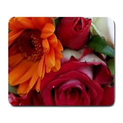 Floral Photography Orange Red Rose Daisy Elegant Flowers Bouquet Large Mousepads