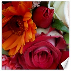 Floral Photography Orange Red Rose Daisy Elegant Flowers Bouquet Canvas 16  X 16  