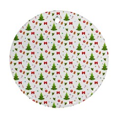 Christmas Pattern Round Ornament (two Sides) by Valentinaart