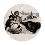 Vintage Thanksgiving Round Ornament (Two Sides)