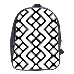 Abstract Tile Pattern Black White Triangle Plaid Chevron School Bag (xl) by Alisyart