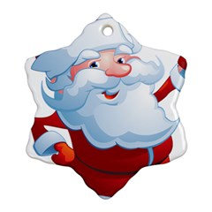 Christmas Santa Claus Snow Red White Ornament (snowflake) by Alisyart