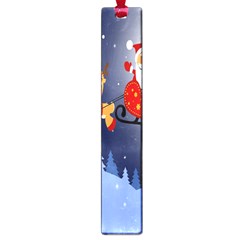 Deer Santa Claus Flying Trees Moon Night Merry Christmas Large Book Marks by Alisyart