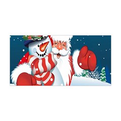 Hello Merry Christmas Santa Claus Snow Blue Sky Yoga Headband by Alisyart