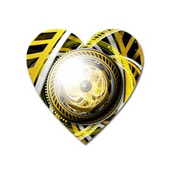 Incredible Eye Of A Yellow Construction Robot Heart Magnet by jayaprime
