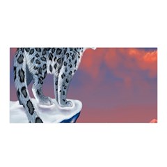 Lion Tigel Chetah Animals Snow Moon Blue Sky Satin Wrap by Alisyart