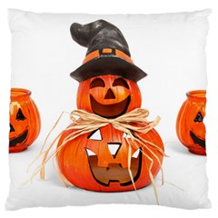 Funny Halloween Pumpkins Large Flano Cushion Case (two Sides) by gothicandhalloweenstore