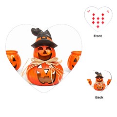 Funny Halloween Pumpkins Playing Cards (heart)  by gothicandhalloweenstore