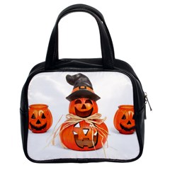 Funny Halloween Pumpkins Classic Handbags (2 Sides) by gothicandhalloweenstore