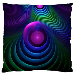 Beautiful Rainbow Marble Fractals In Hyperspace Large Cushion Case (two Sides) by jayaprime