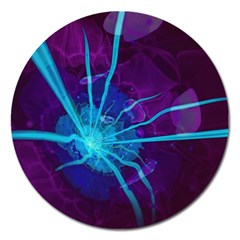 Beautiful Bioluminescent Sea Anemone Fractalflower Magnet 5  (round) by jayaprime