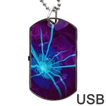 Beautiful Bioluminescent Sea Anemone Fractalflower Dog Tag USB Flash (Two Sides) Front