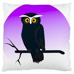 Halloween Owl Bird Animals Night Large Flano Cushion Case (one Side) by Alisyart