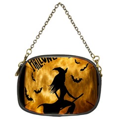 Halloween Wicked Witch Bat Moon Night Chain Purses (two Sides)  by Alisyart