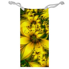 Beautiful Yellow-green Meadow Of Daffodil Flowers Jewelry Bag by jayaprime