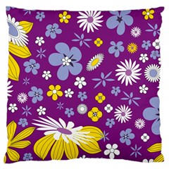 Floral Flowers Large Cushion Case (two Sides) by Celenk