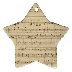 Vintage Beige Music Notes Star Ornament (two Sides) by Celenk