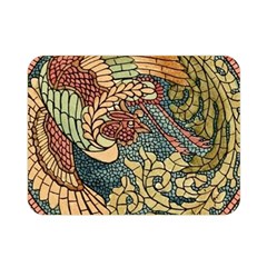 Wings Feathers Cubism Mosaic Double Sided Flano Blanket (mini)  by Celenk