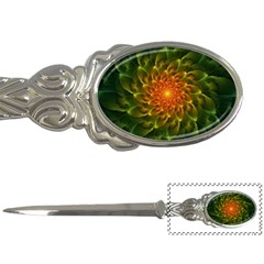 Beautiful Orange-green Desert Cactus Fractalspiral Letter Openers by jayaprime