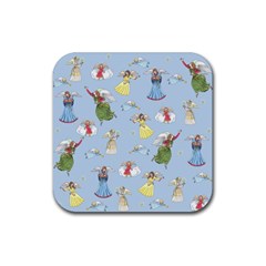 Christmas Angels  Rubber Coaster (square)  by Valentinaart
