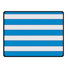 Blue And White Lines Fleece Blanket (small) by berwies