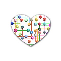 Icon Media Social Network Heart Coaster (4 Pack)  by Celenk