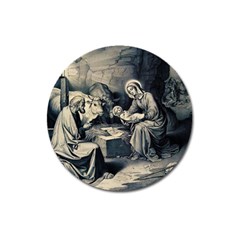 The Birth Of Christ Magnet 3  (round) by Valentinaart