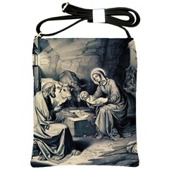 The Birth Of Christ Shoulder Sling Bags by Valentinaart