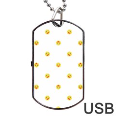 Happy Sun Motif Kids Seamless Pattern Dog Tag Usb Flash (one Side) by dflcprintsclothing