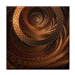 Brown, Bronze, Wicker, And Rattan Fractal Circles Tile Coasters by jayaprime