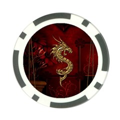 Wonderful Mystical Dragon, Vintage Poker Chip Card Guard by FantasyWorld7