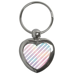 Colored Candy Striped Key Chains (heart)  by Colorfulart23