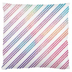 Colored Candy Striped Large Cushion Case (one Side) by Colorfulart23