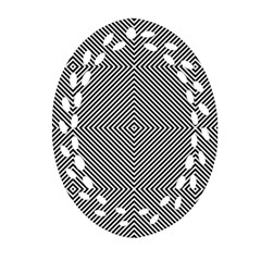 Diagonal Stripe Pattern Seamless Oval Filigree Ornament (two Sides)