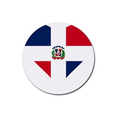 Heart Love Dominican Republic Rubber Coaster (round)  by Celenk