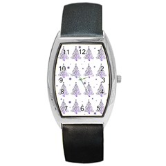 Christmas Tree - Pattern Barrel Style Metal Watch by Valentinaart