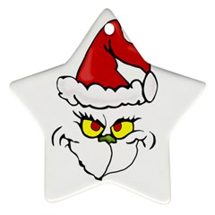 Grinch Star Ornament (two Sides) by Valentinaart