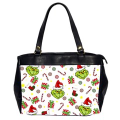 Grinch Pattern Office Handbags (2 Sides)  by Valentinaart