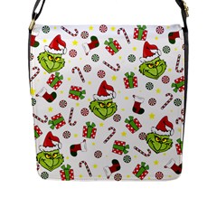 Grinch Pattern Flap Messenger Bag (l)  by Valentinaart
