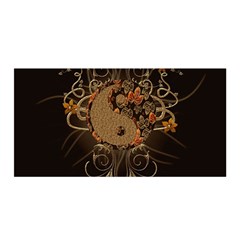The Sign Ying And Yang With Floral Elements Satin Wrap by FantasyWorld7